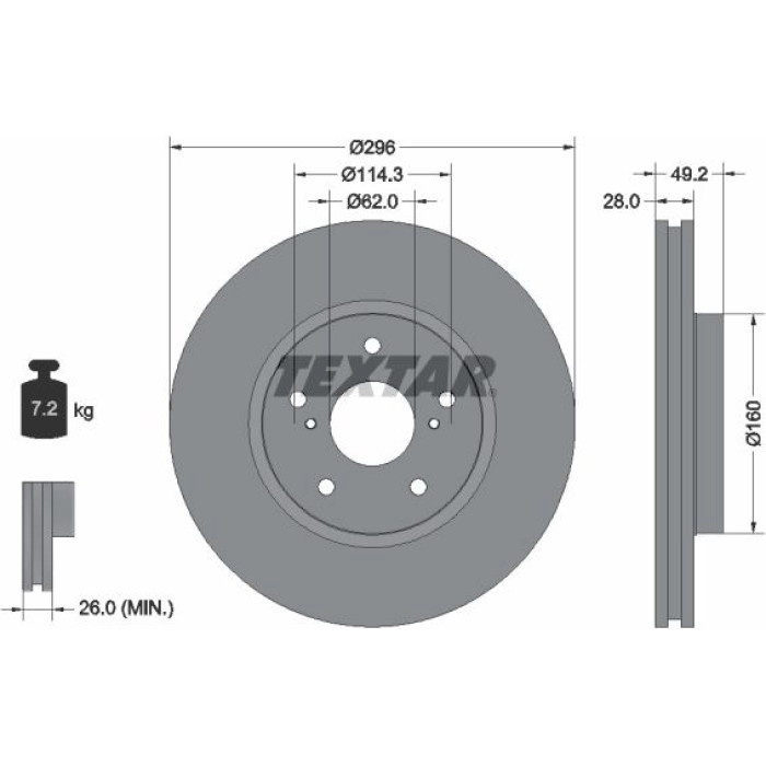 Textar 92174303 Bremsscheibe PRO Textar 92174303 Bremsscheibe PRO
