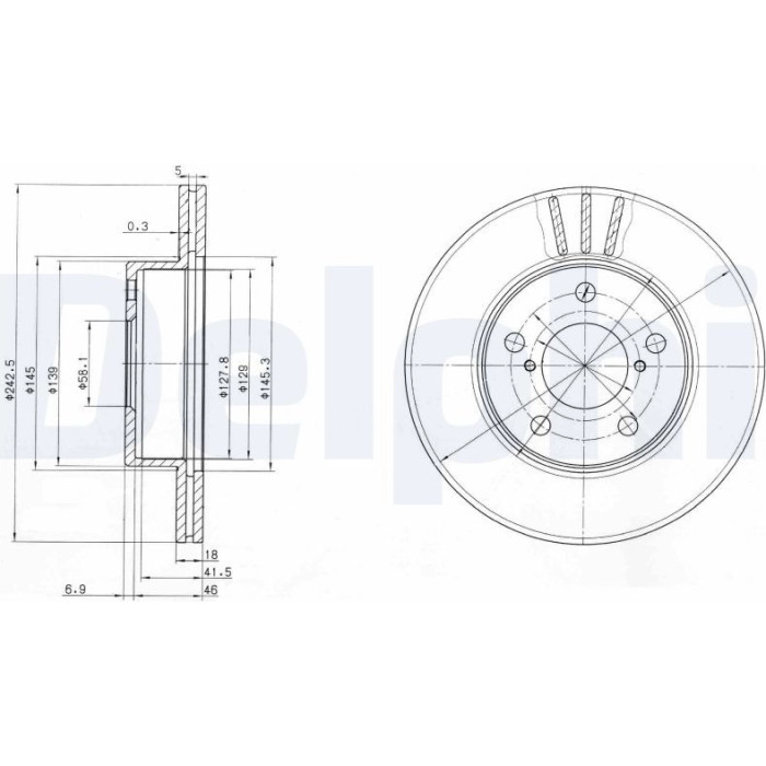 Delphi BG3151 Bremsscheibe Delphi BG3151 Bremsscheibe