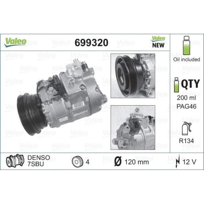 Valeo 699320 Kompressor, Klimaanlage CORE-FLEX Valeo 699320 Kompressor, Klimaanlage CORE-FLEX