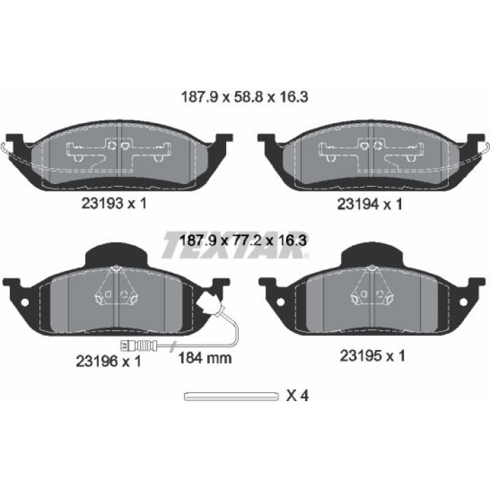 Textar 2319303 Bremsbelagsatz, Scheibenbremse Q+ Textar 2319303 Bremsbelagsatz, Scheibenbremse Q+