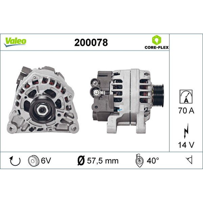 Valeo 200078 Generator CORE-FLEX
