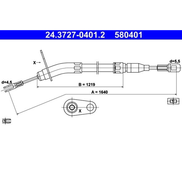 ATE 24.3727-0401.2 Seilzug, Feststellbremse ATE 24.3727-0401.2 Seilzug, Feststellbremse