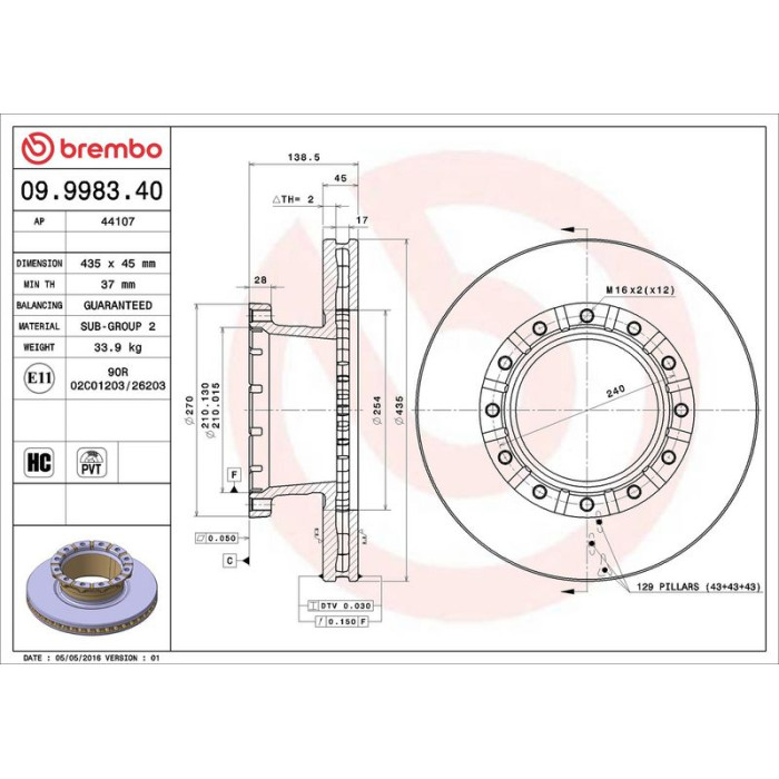 Bremsscheibe 09.9983.40