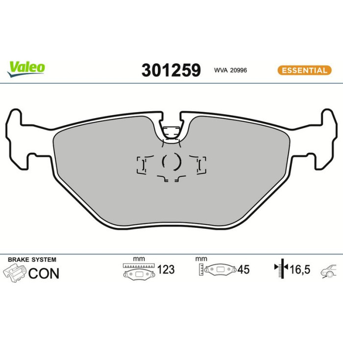 Valeo 301259 Bremsbelagsatz, Scheibenbremse ESSENTIAL Valeo 301259 Bremsbelagsatz, Scheibenbremse ESSENTIAL