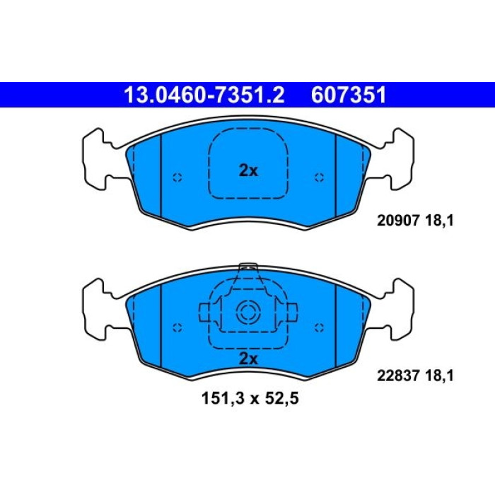 Bremsbelagsatz, Scheibenbremse 13.0460-7351.2 Bremsbelagsatz, Scheibenbremse 13.0460-7351.2
