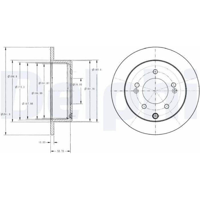 Delphi BG4327 Bremsscheibe Delphi BG4327 Bremsscheibe