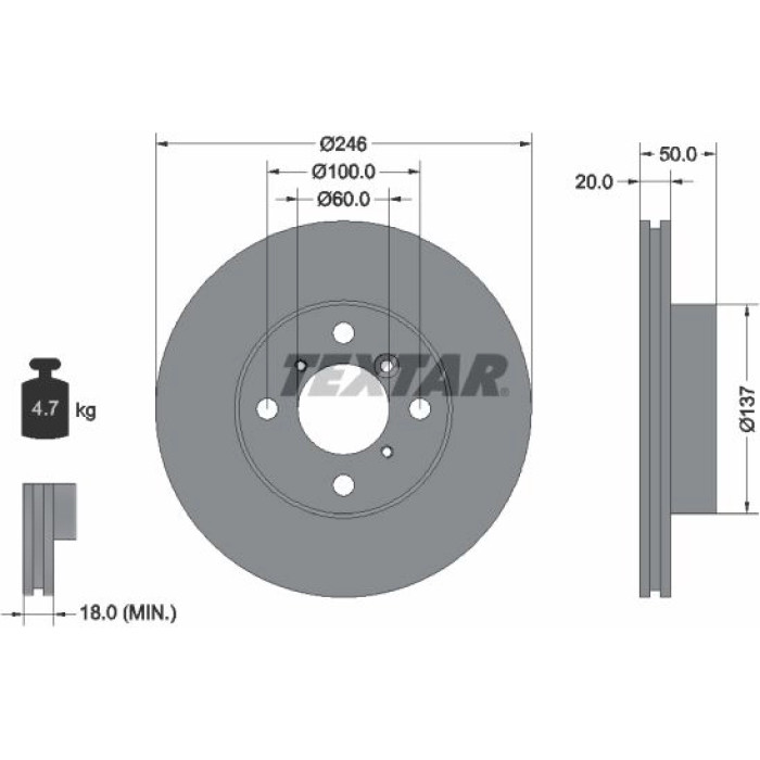Textar 92104500 Bremsscheibe Textar 92104500 Bremsscheibe