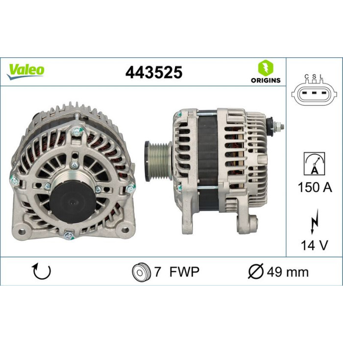 Valeo 443525 Generator ORIGINS Valeo 443525 Generator ORIGINS