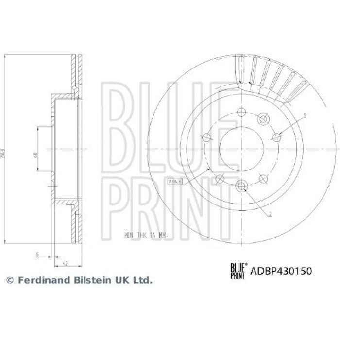 Blue Print ADBP430150 Bremsscheibe Blue Print ADBP430150 Bremsscheibe