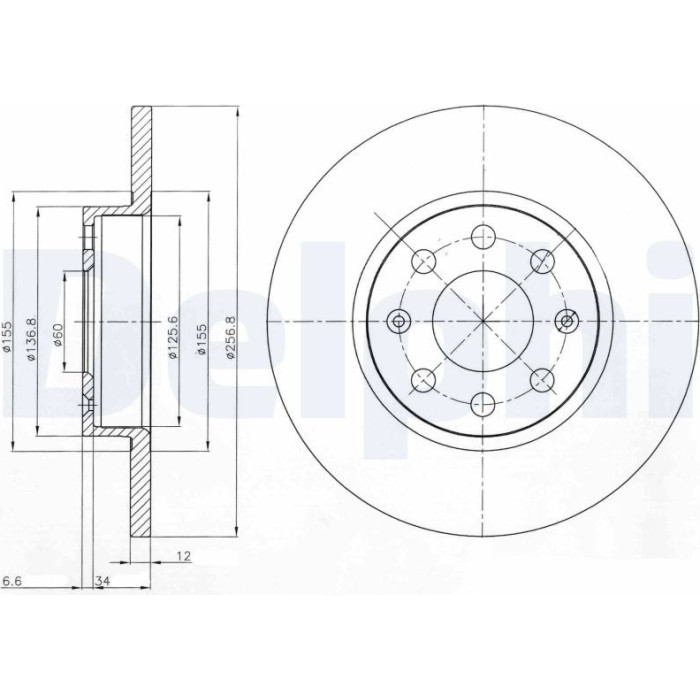 Delphi BG4155 Bremsscheibe Delphi BG4155 Bremsscheibe