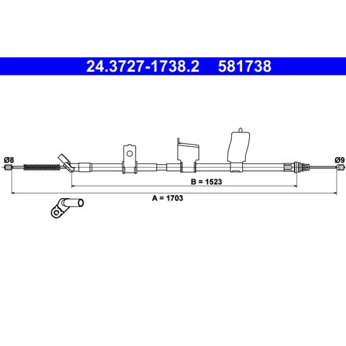 ATE 24.3727-1738.2 Seilzug, Feststellbremse ATE 24.3727-1738.2 Seilzug, Feststellbremse
