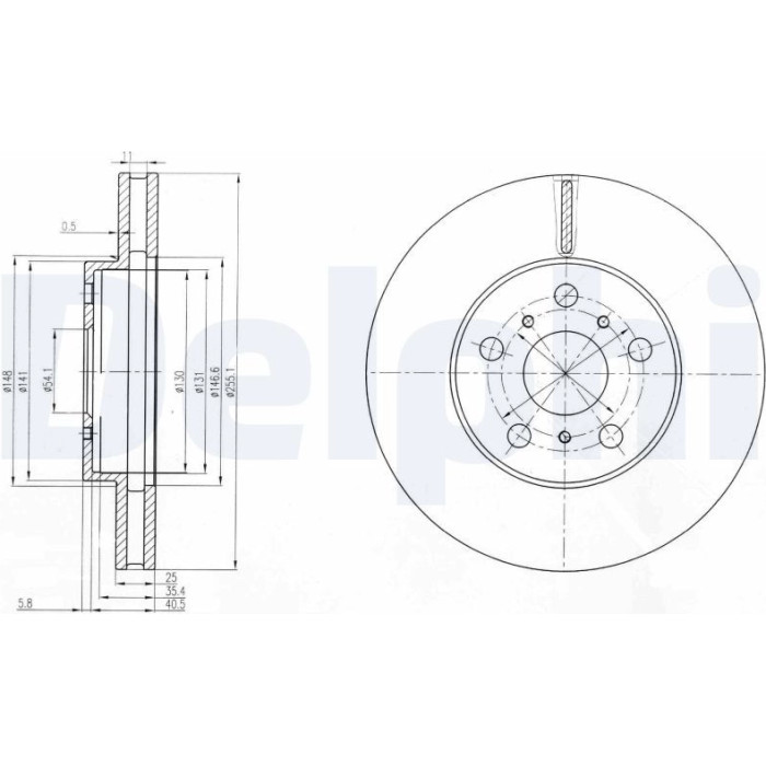 Delphi BG2711 Bremsscheibe