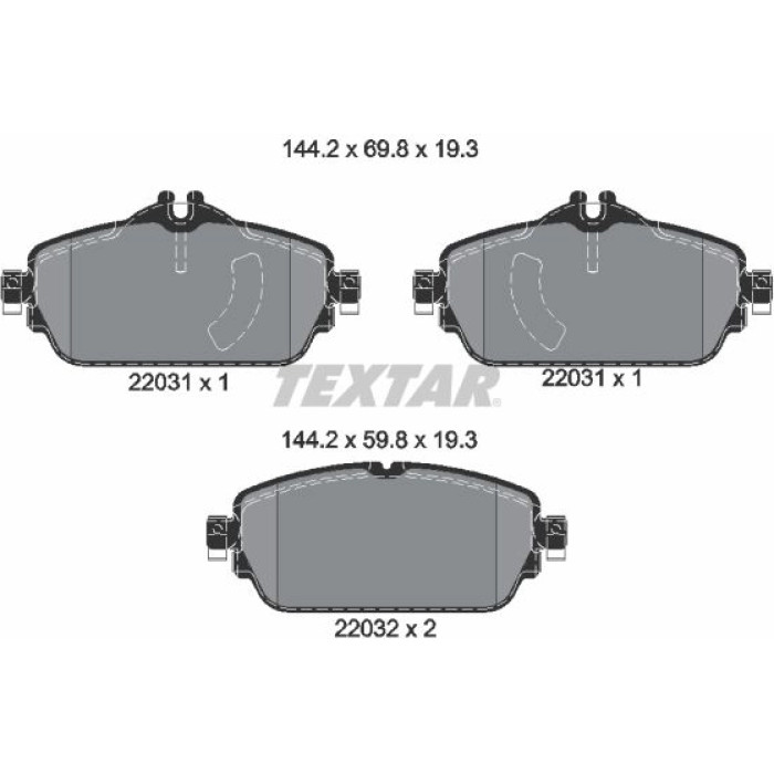 Textar 2203101 Bremsbelagsatz, Scheibenbremse Q+ Textar 2203101 Bremsbelagsatz, Scheibenbremse Q+