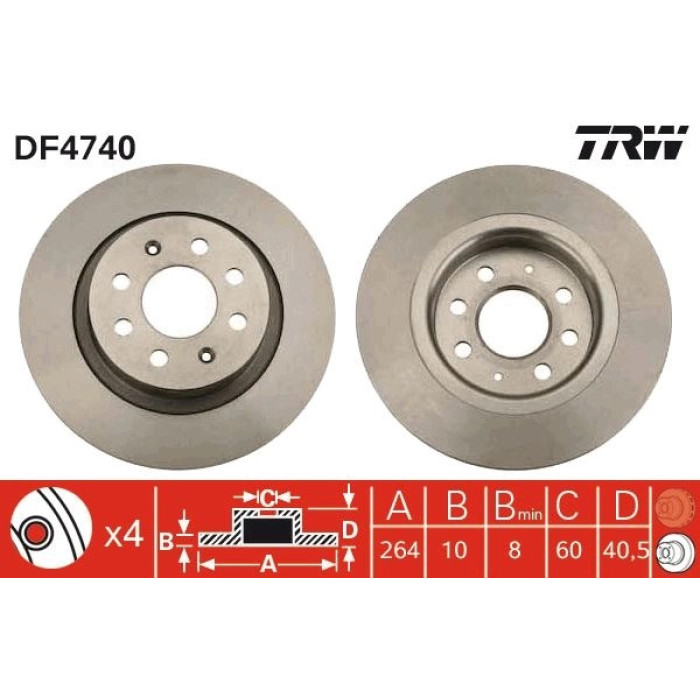 TRW DF4740 Bremsscheibe TRW DF4740 Bremsscheibe