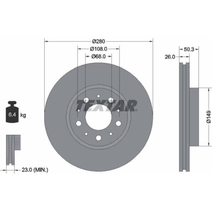 Textar 92066703 Bremsscheibe PRO