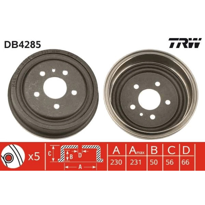 TRW DB4285 Bremstrommel