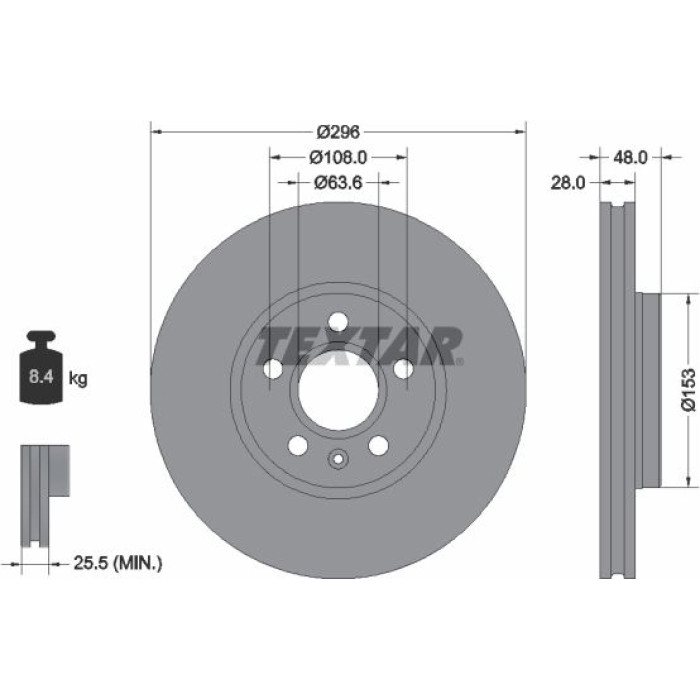 Textar 92287505 Bremsscheibe PRO+ Textar 92287505 Bremsscheibe PRO+