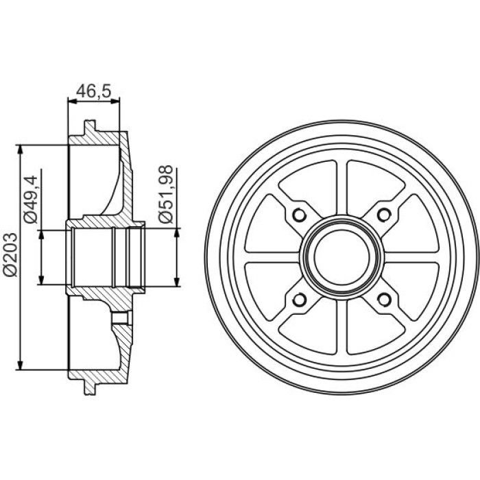 BOSCH 0 986 477 301 Bremstrommel BOSCH 0 986 477 301 Bremstrommel