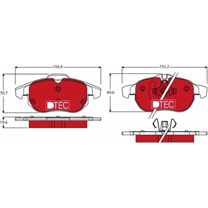 TRW GDB1613DTE Bremsbelagsatz, Scheibenbremse DTEC COTEC TRW GDB1613DTE Bremsbelagsatz, Scheibenbremse DTEC COTEC