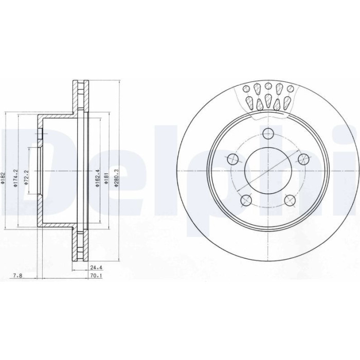 Delphi BG4103 Bremsscheibe Delphi BG4103 Bremsscheibe