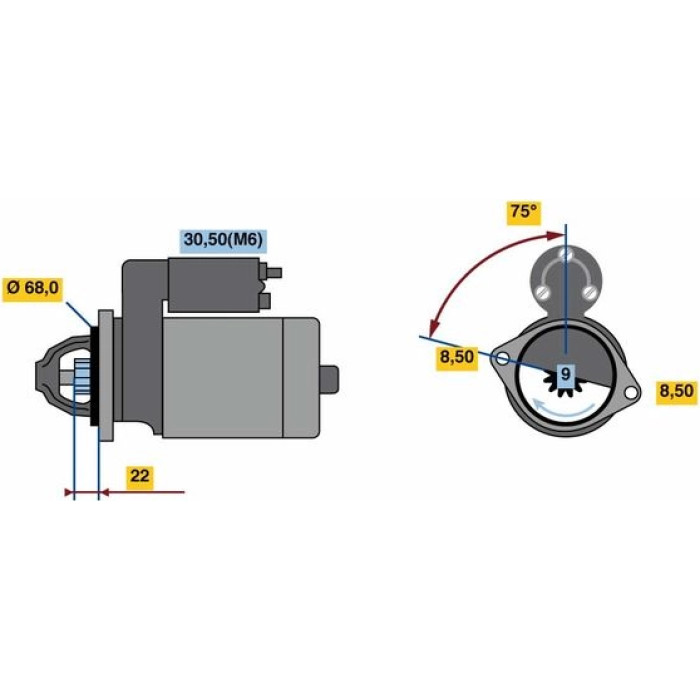 BOSCH 0 001 107 492 Starter