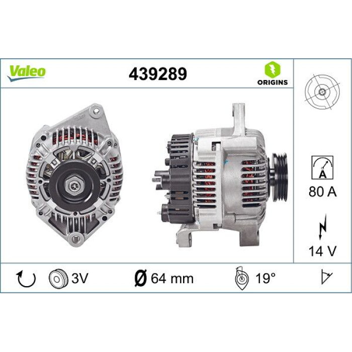 Valeo 439289 Generator ORIGINS - NEW O.E. TECHNOLOGIE Valeo 439289 Generator ORIGINS - NEW O.E. TECHNOLOGIE