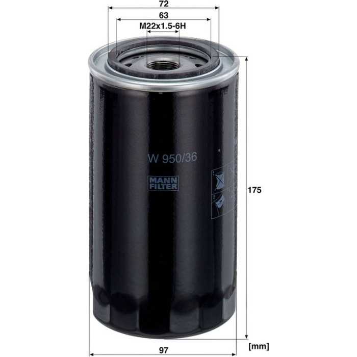 Mann-Filter W 950/36 Ölfilter Mann-Filter W 950/36 Ölfilter
