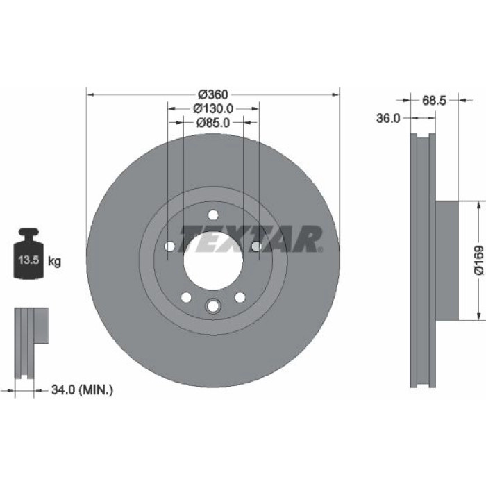 Textar 92219605 Bremsscheibe PRO+ Textar 92219605 Bremsscheibe PRO+