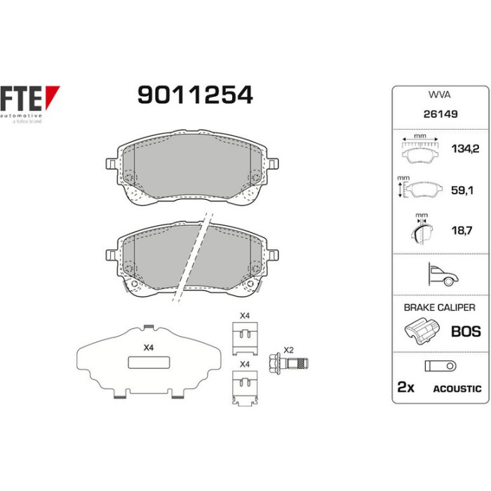 FTE 9011254 Bremsbelagsatz, Scheibenbremse FTE 9011254 Bremsbelagsatz, Scheibenbremse