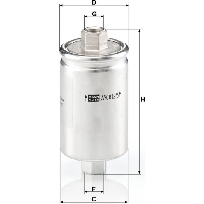 Mann-Filter WK 612/5 Kraftstofffilter Mann-Filter WK 612/5 Kraftstofffilter