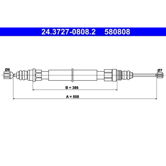 ATE 24.3727-0808.2 Seilzug, Feststellbremse