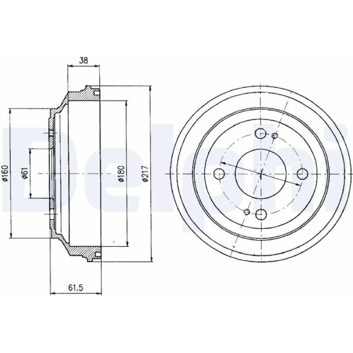 Delphi BF204 Bremstrommel