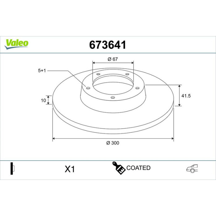 Valeo 673641 Bremsscheibe COATED Valeo 673641 Bremsscheibe COATED