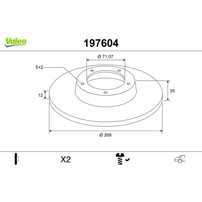 Valeo 197604 Bremsscheibe