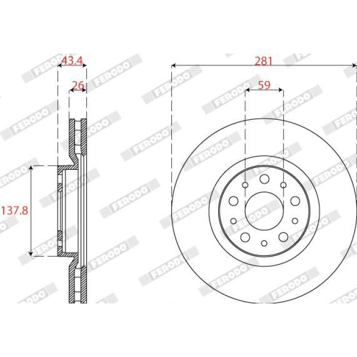 Ferodo DDF2776C Bremsscheibe PREMIER Ferodo DDF2776C Bremsscheibe PREMIER