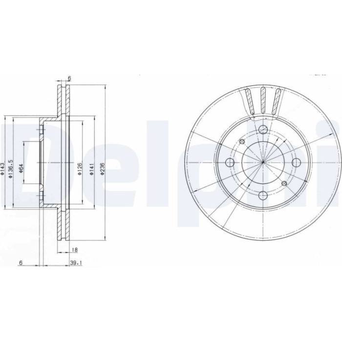 Delphi BG2810 Bremsscheibe Delphi BG2810 Bremsscheibe