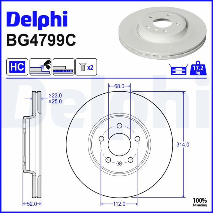 Delphi BG4799C Bremsscheibe