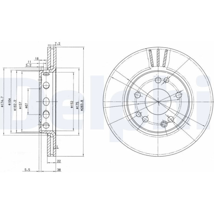Delphi BG2771 Bremsscheibe Delphi BG2771 Bremsscheibe