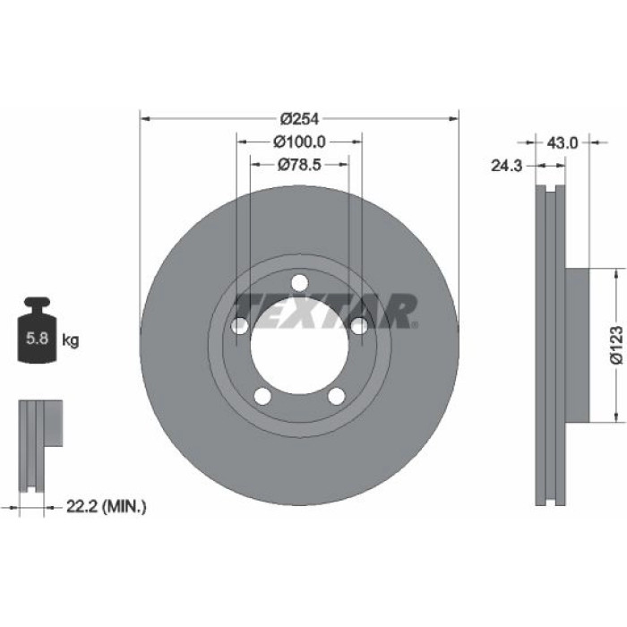Textar 92088100 Bremsscheibe Textar 92088100 Bremsscheibe