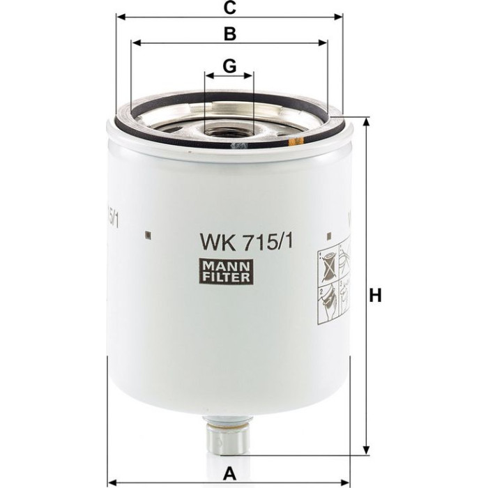 Mann-Filter WK 715/1 Kraftstofffilter Mann-Filter WK 715/1 Kraftstofffilter