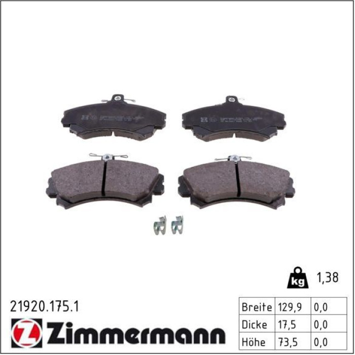 Bremsbelagsatz, Scheibenbremse 21920.175.1 Bremsbelagsatz, Scheibenbremse 21920.175.1