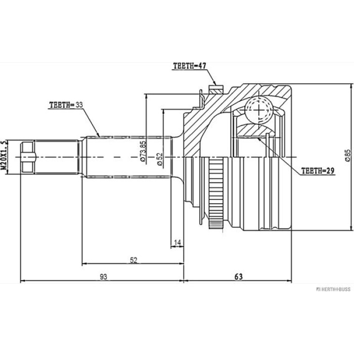Gelenksatz, Antriebswelle J2820903 Gelenksatz, Antriebswelle J2820903