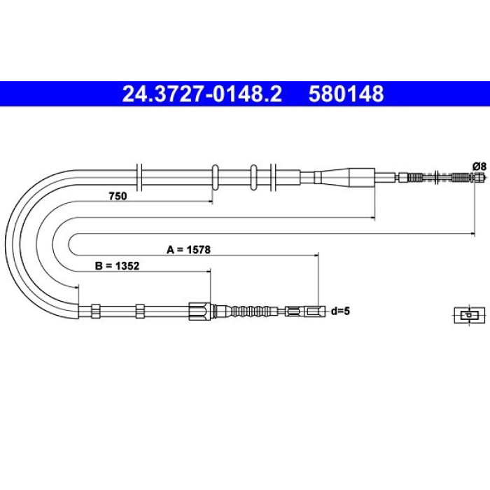 ATE 24.3727-0148.2 Seilzug, Feststellbremse