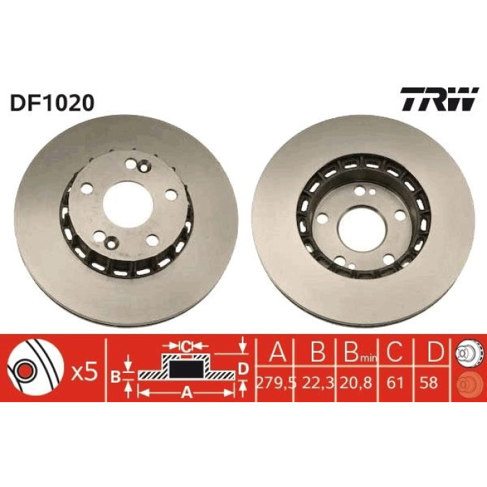 TRW DF1020 Bremsscheibe