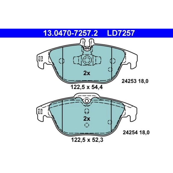 ATE 13.0470-7257.2 Bremsbelagsatz, Scheibenbremse Ceramic ATE 13.0470-7257.2 Bremsbelagsatz, Scheibenbremse Ceramic