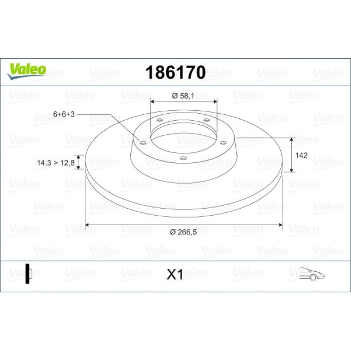 Valeo 186170 Bremsscheibe Valeo 186170 Bremsscheibe