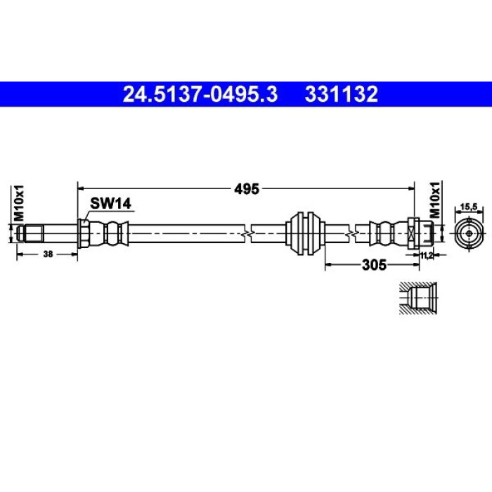 ATE 24.5137-0495.3 Bremsschlauch