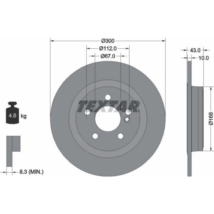 Textar 92277503 Bremsscheibe PRO Textar 92277503 Bremsscheibe PRO