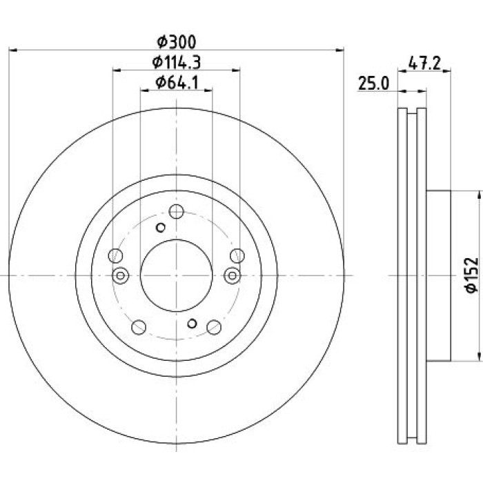 Hella 8DD 355 125-101 Bremsscheibe PRO Hella 8DD 355 125-101 Bremsscheibe PRO
