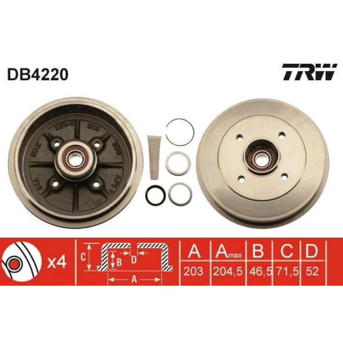 TRW DB4220 Bremstrommel TRW DB4220 Bremstrommel
